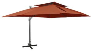 Dupla tetejű terrakotta konzolos kerti napernyő 400 x 300 cm