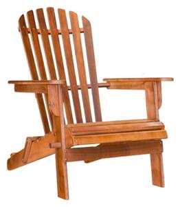 Kerti nyugágy ADIRONDACK, dönthető, 69x84x94 cm, natúr barna színben Casaria