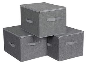 ELVIS tárolódobozok, 3 db, 40x30x25cm, szürke SongmicsHome