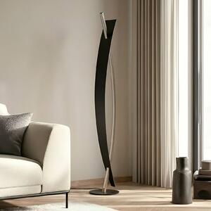 Lucande LED állólámpa Marija, fekete, fém, magasság 140 cm, dimmelhető, Fekete, Nappali / Étkező, fém, Modern