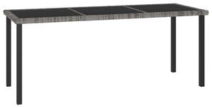 Szürke polyrattan kerti étkezőasztal 180 x 70 x 73 cm