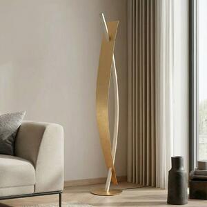 Lucande LED állólámpa Marija, arany színű, fényerőszabályzó, 140 cm, dimmelhető, Sárgaréz / arany, Nappali / Étkező, fém, Modern