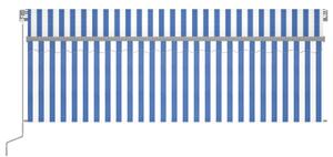 VidaXL kék és fehér kézzel kihúzható napellenző redőnnyel 4,5 x 3 m