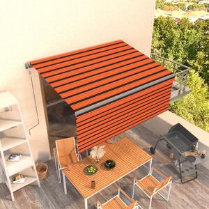 VidaXL narancssárga-barna automata napellenző redőnnyel 3 x 2,5 m