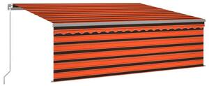 VidaXL narancssárga-barna kihúzható LED-es napellenző redőnnyel 4,5x3m
