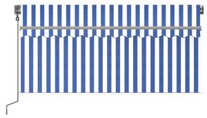 VidaXL kék és fehér automata napellenző redőnnyel 3 x 2,5 m