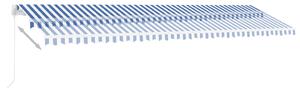 VidaXL kék és fehér kézzel kihúzható póznás napellenző 600 x 350 cm