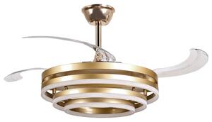Mennyezeti ventilátor világítással AUCILLA Távirányítóval LED Arany