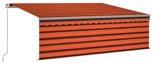 VidaXL narancs és barna kihúzható napellenző redőnnyel 4,5 x 3 m