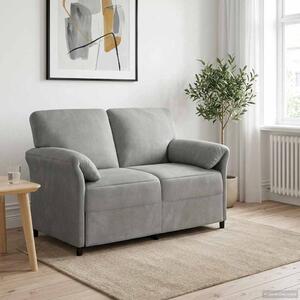 VidaXL Kétüléses Kanapé Világosszürke 138 x 83 x 95 cm Bársony