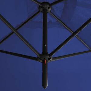 VidaXL azúrkék dupla napernyő acélrúddal 600 x 300 cm