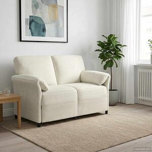 VidaXL Kétüléses Kanapé Krémszínű 138 x 83 x 95 cm Bársony