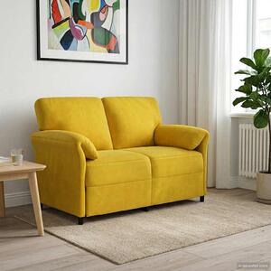VidaXL Kétüléses Kanapé Sárga 138 x 83 x 95 cm Bársony