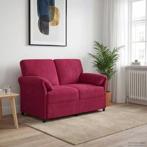 VidaXL Kétüléses Kanapé Bordó 138 x 83 x 95 cm Bársony