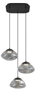 Design függőlámpa fekete füstüveggel, 3-lámpás - Gus