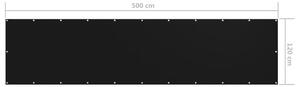 VidaXL fekete oxford-szövet erkélyparaván 120 x 500 cm