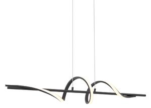 Design függőlámpa fekete 110cm LED-del, 3 lépésben dimmelhető - Wokkel