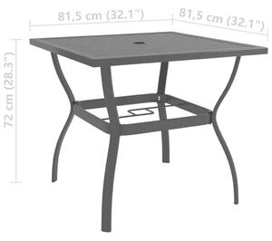 VidaXL antracitszürke acél kerti asztal 81,5 x 81,5 x 72 cm