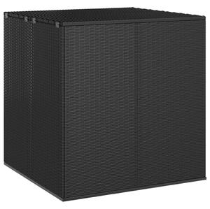 Fekete polyrattan kerti párnatartó doboz 100 x 97,5 x 104 cm