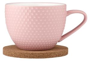 Rózsaszín porcelán bögre alátéttel 350 ml Abode - Ladelle