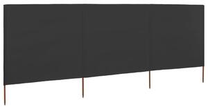 VidaXL 3 paneles antracitszürke szövet szélfogó 400 x 80 cm