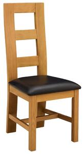 Étkezőszék 2 pcs Tömör Tölgyfa Fekete 45 x 51 x 105 cm