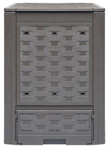 VidaXL 3 db barna műanyag rattan kerti komposztáló 60x60x83 cm 900 L