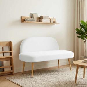 VidaXL Kárpitozott pad háttámlával Fehér 110 x 60 x 76 cm Poliészter