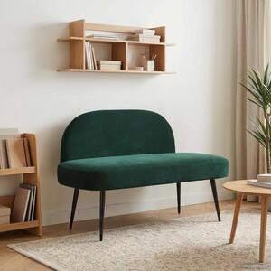 VidaXL Kárpitozott pad háttámlával Sötétzöld 110 x 60 x 76 cm Bársony