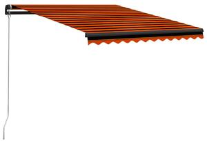 VidaXL narancssárga és barna kézzel kihúzható napellenző 350 x 250 cm