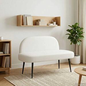 VidaXL Kárpitozott pad háttámlával Fehér 110 x 60 x 76 cm Műbőr