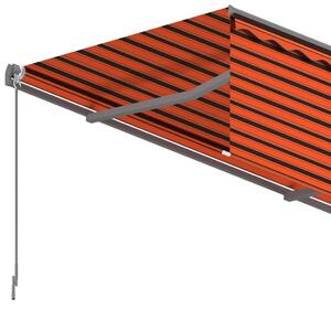 VidaXL narancssárga-barna kihúzható napellenző redőnnyel 6 x 3 m