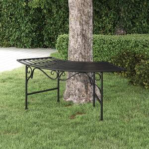 VidaXL fekete acél fa körüli pad 113 cm