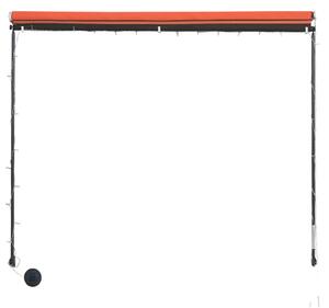 VidaXL narancssárga és barna feltekerhető napellenző LED-del 150 x 150 cm