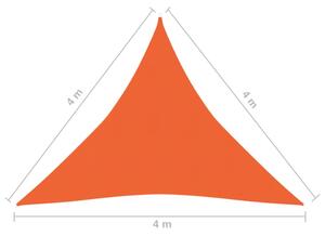 VidaXL narancssárga HDPE napvitorla 160 g/m² 4 x 4 x 4 m