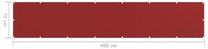 VidaXL piros HDPE erkélyparaván 75 x 400 cm