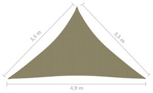 VidaXL bézs háromszögű oxford-szövet napvitorla 3,5 x 3,5 x 4,9 m