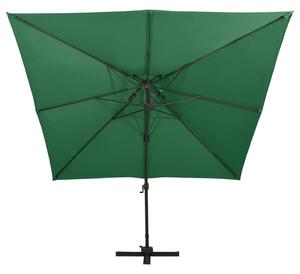 VidaXL zöld dupla tetejű konzolos napernyő 300 x 300 cm