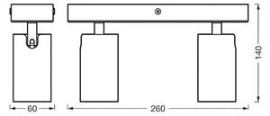 OSRAM OCTAGON mennyezeti spotlámpa, fehér, 2 izzós, GU10-LED 927 dimmelhető, dimmelhető, Fehér / opál, Nappali / Étkező, fém, Modern