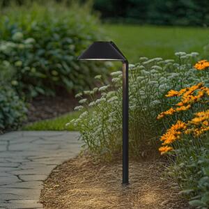 Lindby LED-es földi tüskés lámpa Capelo, fekete, alumínium, magasság 77 cm