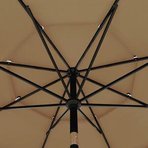 VidaXL 3 szintes tópszínű napernyő alumíniumrúddal 3,5 m