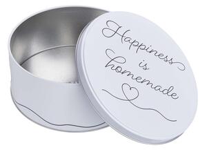 COOKIE JAR fém tárolódoboz, 'Happiness is Homemade' Ø17cm