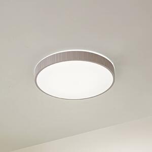 Lindby Zylo LED mennyezeti világítás, taupe, Ø49 cm, CCT-vel dimmelhető, dimmelhető, Krém / borostyánsárga, Nappali / Étkező, Műanyag