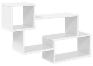 Lebegő polc Falra szerelhető Fehér 87 x 20 x 55 cm Szerelt Fa