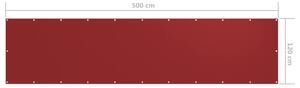 VidaXL piros oxford-szövet erkélyparaván 120 x 500 cm