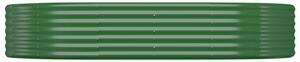 VidaXL zöld porszórt acél kerti magaságyás 214x140x36 cm