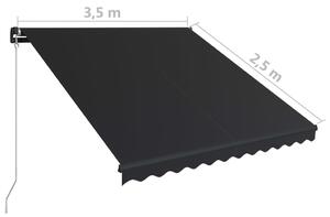 VidaXL antracitszürke kézzel behúzható napellenző 350 x 250 cm