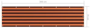 VidaXL narancssárga és barna oxford-szövet erkélyparaván 75 x 300 cm