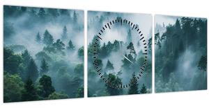 Kép - Erdő ködben (órával) (90x30 cm)