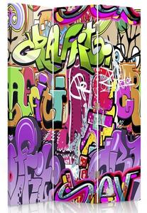Gario Paraván Graffiti absztrakció Méret: 110 x 170 cm, Kivitelezés: Klasszikus paraván